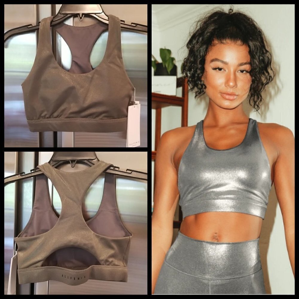 💕ALLFENIX💕 Liquid (Olive Green) Sports Bra ~ Medium M NWT